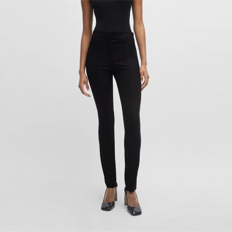 Image of Boss Womens Tukeva Slim Fit Trousers Black female 4 (XXS)