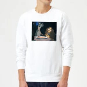 image of Disney Lady And The Tramp Spaghetti Scene Sweatshirt - White