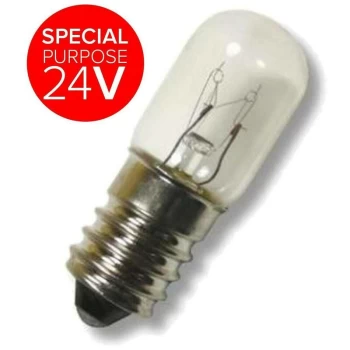 image of Schiefer Lighting - 3W 16x43mm Miniature SES-E14 24V Dimmable Warm White Clear SES Small Screw E14 Incandescent Low Voltage Light Bulb