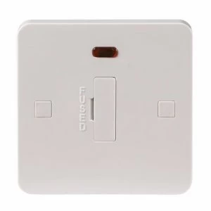 image of KnightsBridge Pure 9mm 13A White Connection Unit with Neon Fused Electric Wall Plate