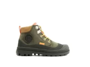 image of Palladium Boots PRESCHOOL PAMPA HI CUFF HIKER WP OLIVE NIGHT