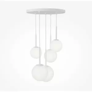 Image of Maytoni Maytoni Basic Form Modern 5 Light Cluster Pendant Ceiling Light Matt White E14
