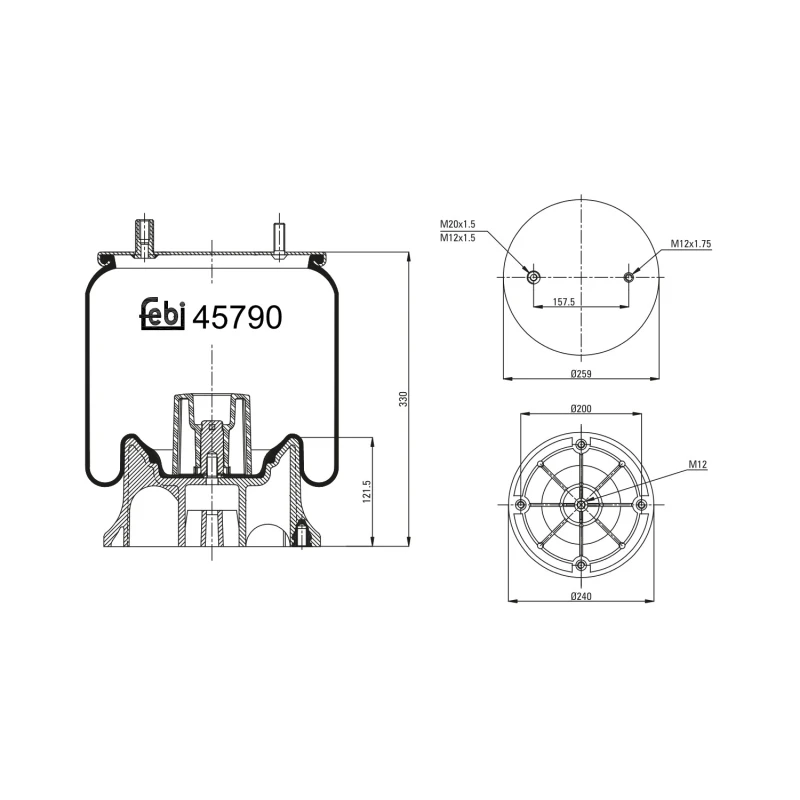 Image of FEBI BILSTEIN 45790 Boot, air suspension Boot,air suspension (324)