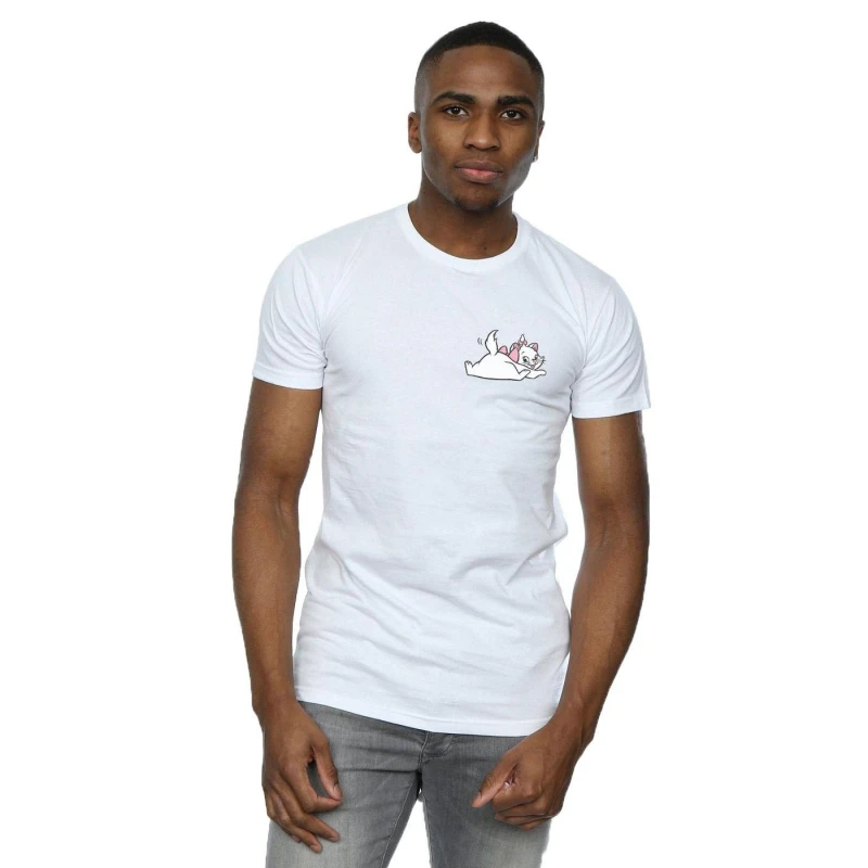 Image of Disney Men Aristocats Marie Sweet Backside Breast Print T-Shirt in White Size: Small White S Male 5059114673872