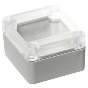 image of Hammond RP1025C Watertight ABS Enclosure 65 x 60 x 40 Clear Lid Grey