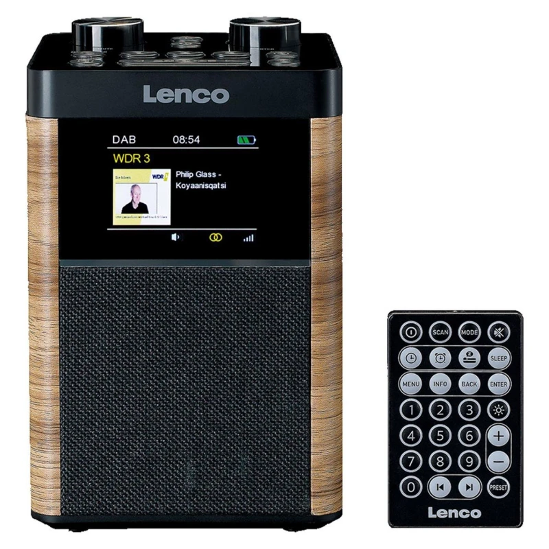Image of Lenco Lenco DAB+, BT, FM Radio, Rechargeable Battery - Black One Size