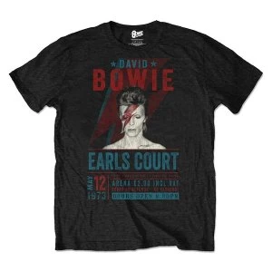 image of David Bowie - Earls Court '73 Unisex Large T-Shirt - Black