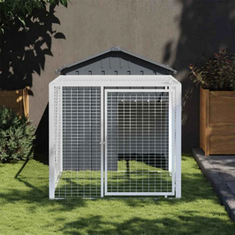 Image of VIDAXL Chicken Cage with Run Anthracite 117x201x123cm Galvanised Steel Vidaxl 8720845903824