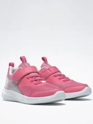 Image of Reebok Rush Runner 4 Shoes, Pink/Silver, Size 12 Younger