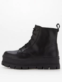 Image of UGG Sidnee Ankle Boots - Black/Leather, Black Leather, Size 4, Women
