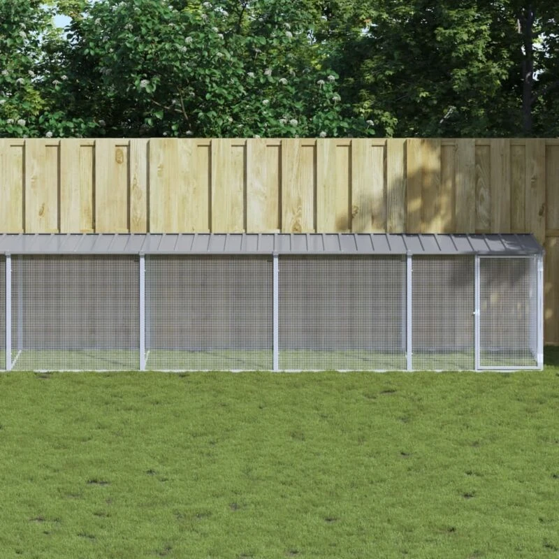 Image of VIDAXL Chicken Cage with Roof Light Grey 803x98x90cm Galvanised Steel Vidaxl 8720845916725