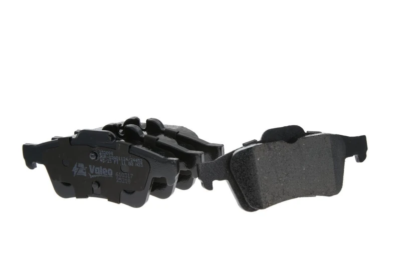 Image of VALEO 610317 Brake pad set E-PERFORMANCE Rear Axle, without integrated wear sensor, with anti-squeak plate Brake Pad Set,disc brake (402)