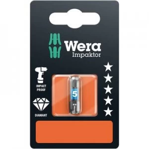 Image of Wera 840/1 IMP DC Impaktor Bits SB SiS Hex bit 4mm Tool steel alloyed, DLC coated D 6.3