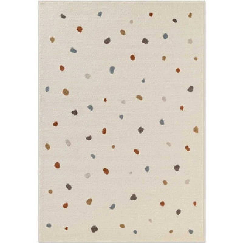 Image of The Rugs Adventures Kids Rug Funny Dots Polypropylene Low Pile Playroom Rug In Cream