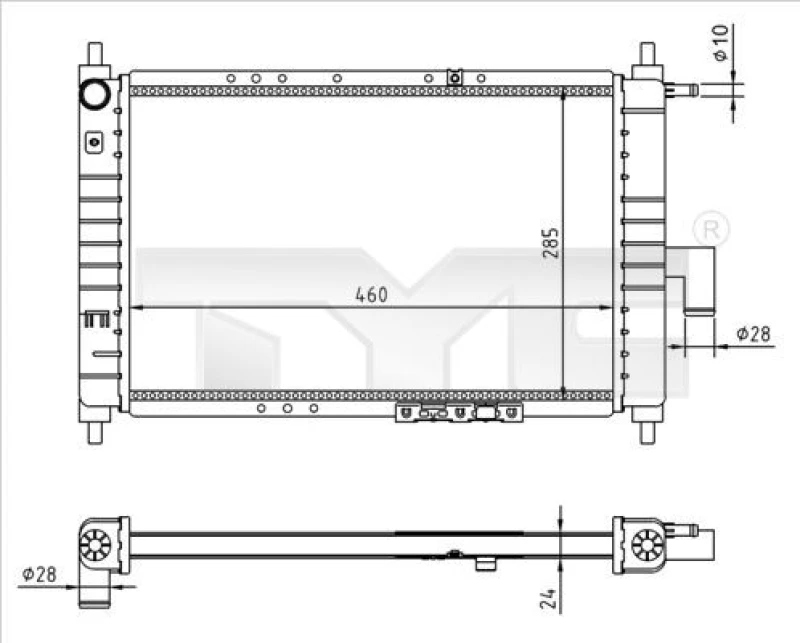 Image of TYC Engine radiator TYC 706-0023-R