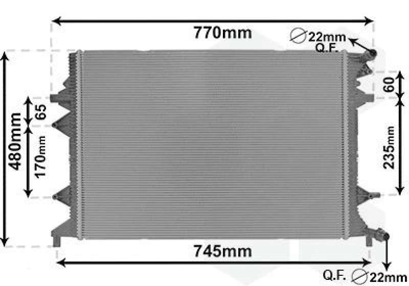 Image of VAN WEZEL Engine radiator VAN WEZEL 58012714