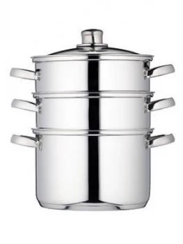 image of Kitchencraft 3-Tier 22cm Steamer - Stainless Steel