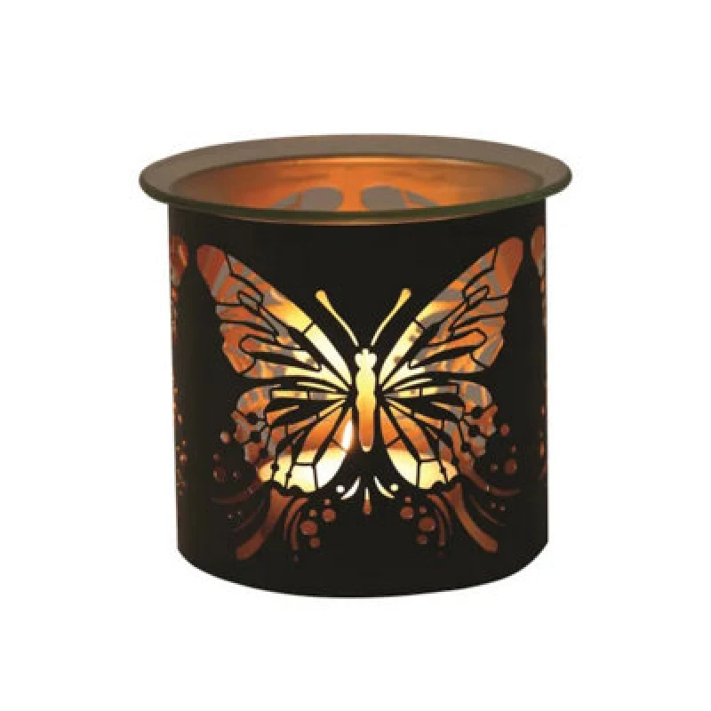 Image of Aroma Home Aroma Home Multi Functional Tealight Wax Melt Burner 10.5cm - Butterfly in Black One Size Unisex 5056758402417
