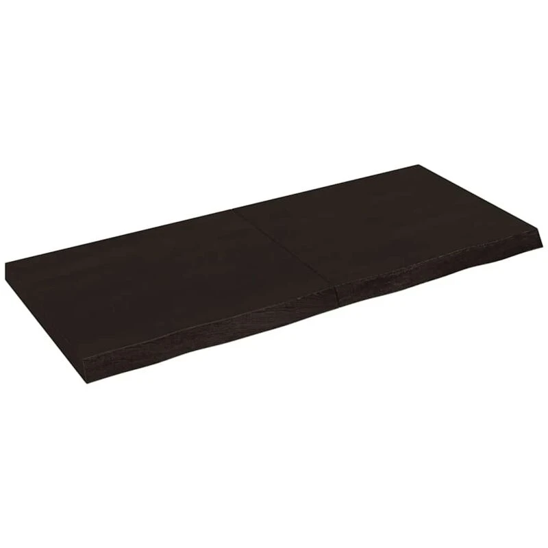 Image of Vidaxl Wall Shelf Dark Grey 140X60X6cm Treated Solid Wood Oak, Brown 363827