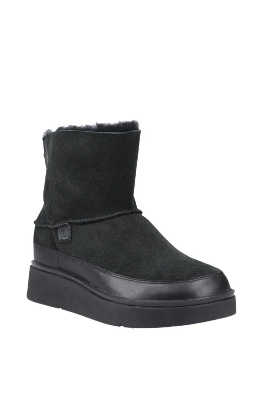 Image of Fitflop Womens Gen-FF Mini Suede Winter Boots UK Size 5 (EU 38) All Black FIT101-BLACK-5
