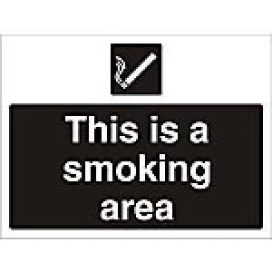 Image of Mandatory Sign Smoking Area Fluted Board 45 x 60 cm