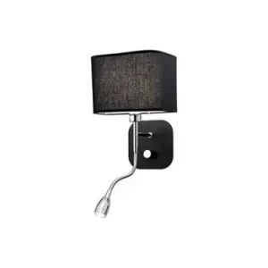 Image of Holiday 1 Light Indoor Wall Light Black, E14