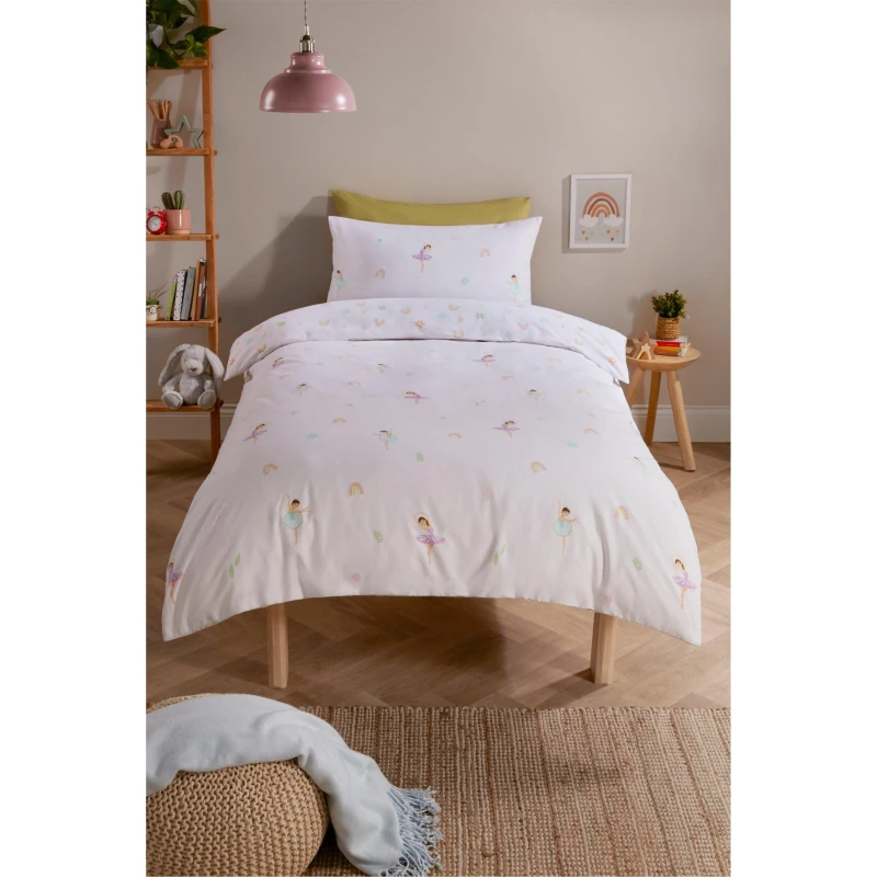 Image of Homelife Cotton Fairy Rainbow Kids Duvet Set - White White Single