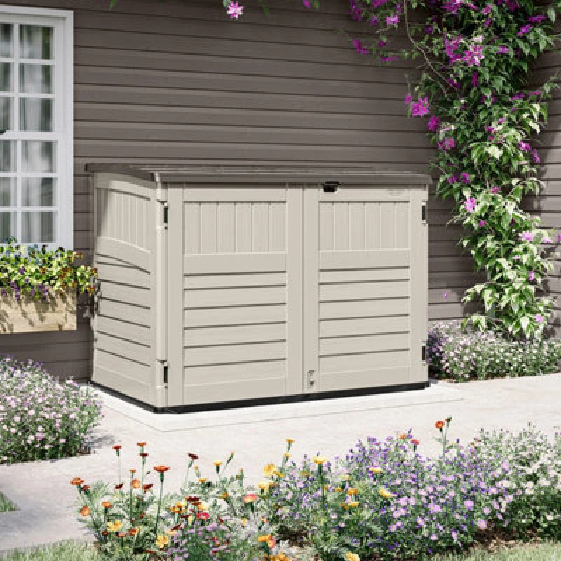 Image of Suncast Stow-Away Large Store - Vanilla, Brown BMS4720