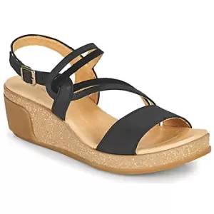 Image of El Naturalista LEAVES womens Sandals in Black,5,6,7