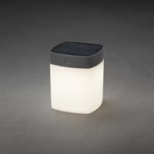 Image of Assisi Outdoor Portable Square Solar Powered Table Light Grey, IP44