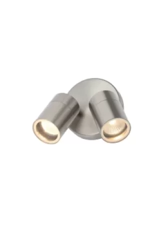 Image of Zinc LETO Adjustable Twin Outdoor Spotlight Stainless Steel