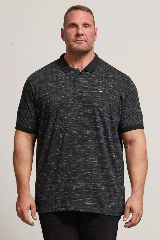 Image of BadRhino BadRhino Men Slub Polo Shirt in Black Size: 3X-Large Black XXXL Male 5063110864912