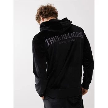 image of True Religion Velour Zip Hoodie - Black