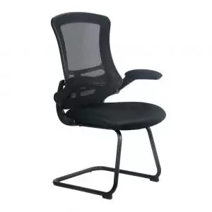 Image of Luna Black Cantilever Mesh Folding Arms 59879ET