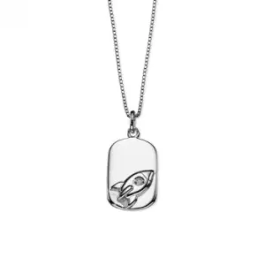 Image of Sterling Silver Rocket Dog Tag Pendant P4440
