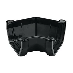 image of FloPlast RAS2B Square Line Gutter 135 Deg Angle - Black