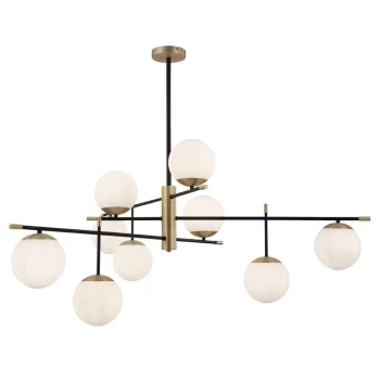 image of Nostalgia Globe Ceiling Pendant Lamp Matt Gold , 9 Light, E14