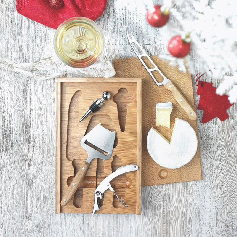 Image of Treat Republic Bamboo Wine and Cheese Utensils Set Beige unisex Standard