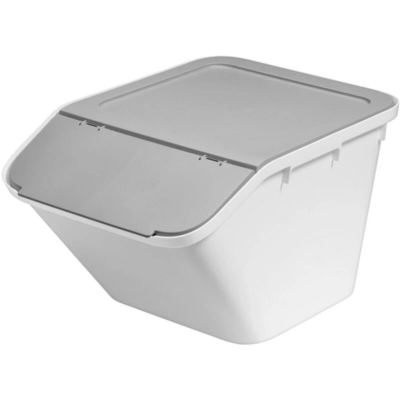 Image of Smartstore Collect Stack-It Recycling Bin With Lid 37L Medium, Clear 3042100