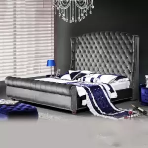 Image of Rosio Bed Small Double Plush Velvet Grey