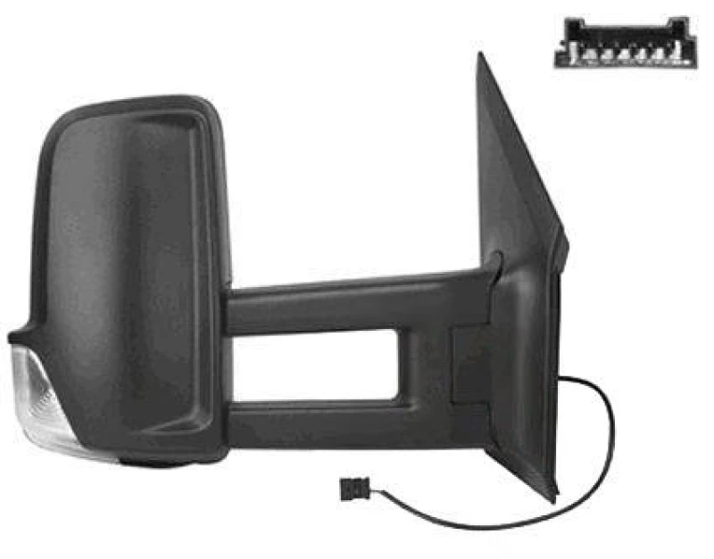 Image of VAN WEZEL 3077826 Wing mirror * HAGUS * Right, black, Long mirror arm Outside Mirror (50)