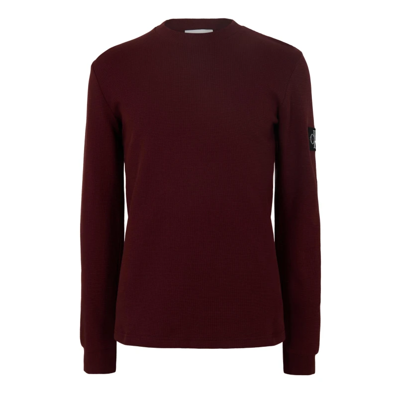 Image of Calvin Klein Jeans Waffle Long Sleeve Top Mocha Moment male S