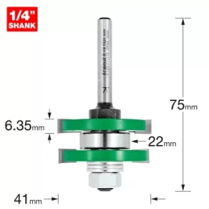 Image of Trend CRAFTPRO Tongue and Groover Router Cutter Set 41mm 6.35mm 1/4"