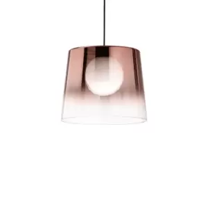 image of Fade Dome Pendant Ceiling Light Glass Copper Shade