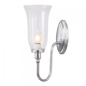 image of 1 Light Bathroom Wall Light Polished Chrome IP44, G9