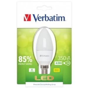 Image of Verbatim Home 4.5w Frosted Candle E14 2700k 350Lm