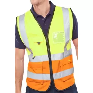 Image of Two Tone Executive Waistcoat Sy/Orange Size Xs