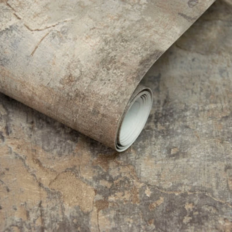 Image of Grandeco Paul Moneypenny Neutral Castello Plaster Patina Wallpaper 10m x 53cm For Grandeco, Brown 191702