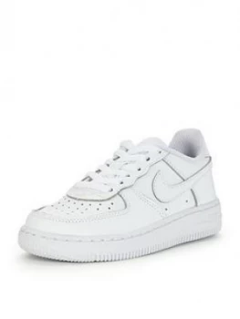 Image of Nike Air Force 1 Childrens Trainer, White/White-White, Size 1