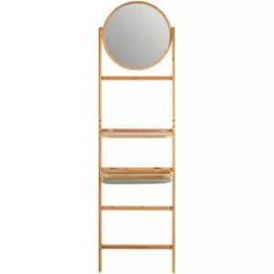 Image of Carrick 5 Tier Towel Rack with Mirror Corner Shelf Bathroom Towel Rails 3 x 175 x 49 - Premier Housewares